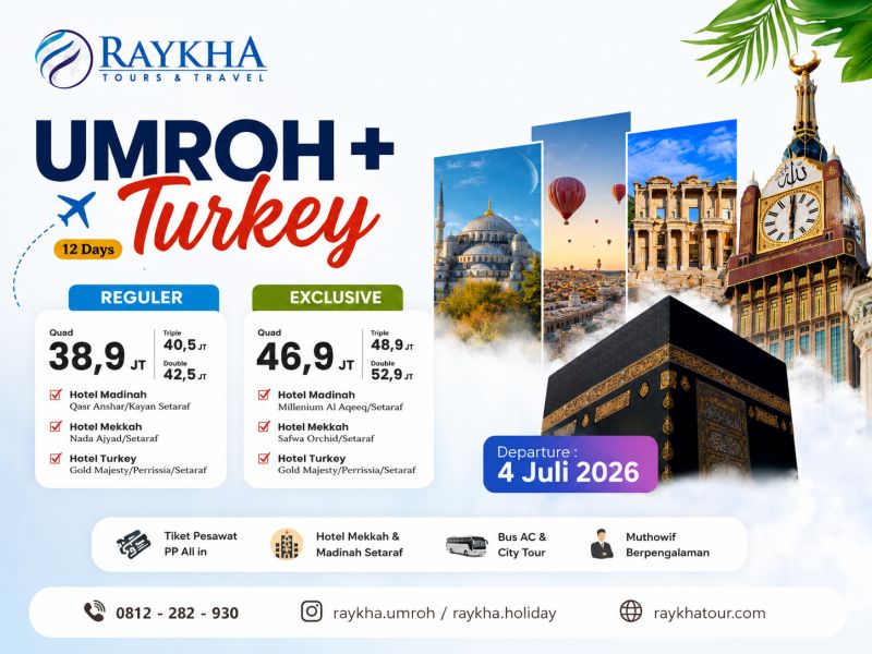 Umroh Plus Turkey 12 Hari 2026