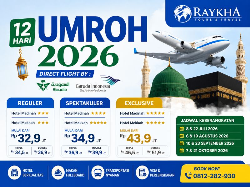 Umroh 12 Hari Premium 2026 Bersama Raykha Tour